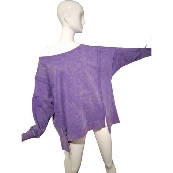 White Birch Oversized Women's size Small  Acid Washed Slouchy Grungecore Top - Picture 9 of 10